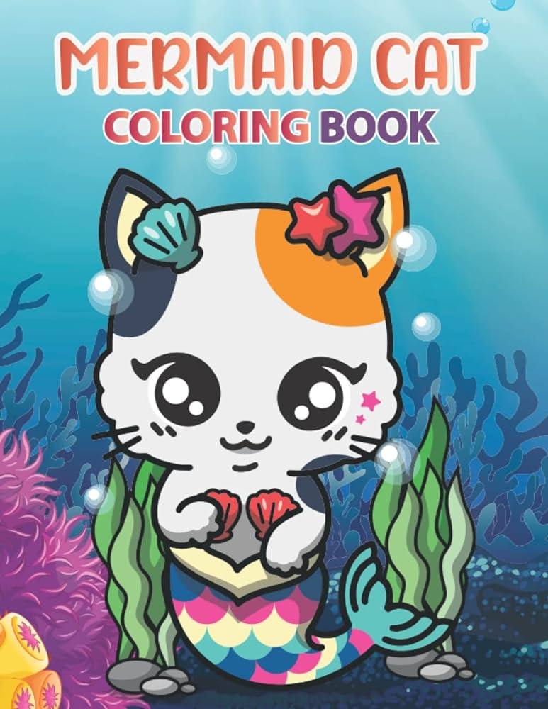 Mermaid t coloring book for kids an adorable t mermaid coloring book with kitty mermaid merkitties adorable t mermaidt unicorn and mermaid for kids ages