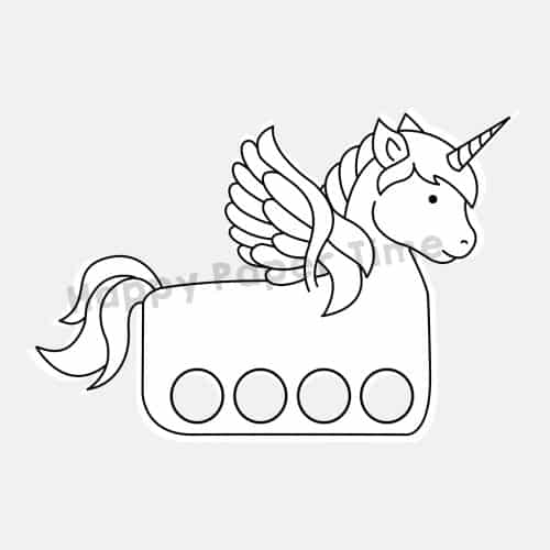 Unicorn finger puppet printable coloring