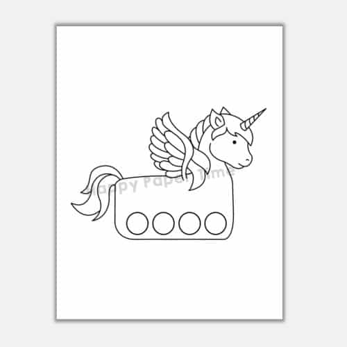 Unicorn finger puppet printable coloring