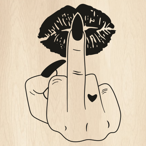 Lips kiss hand middle finger svg middle finger png