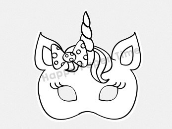 Unicorn mask printable for coloring