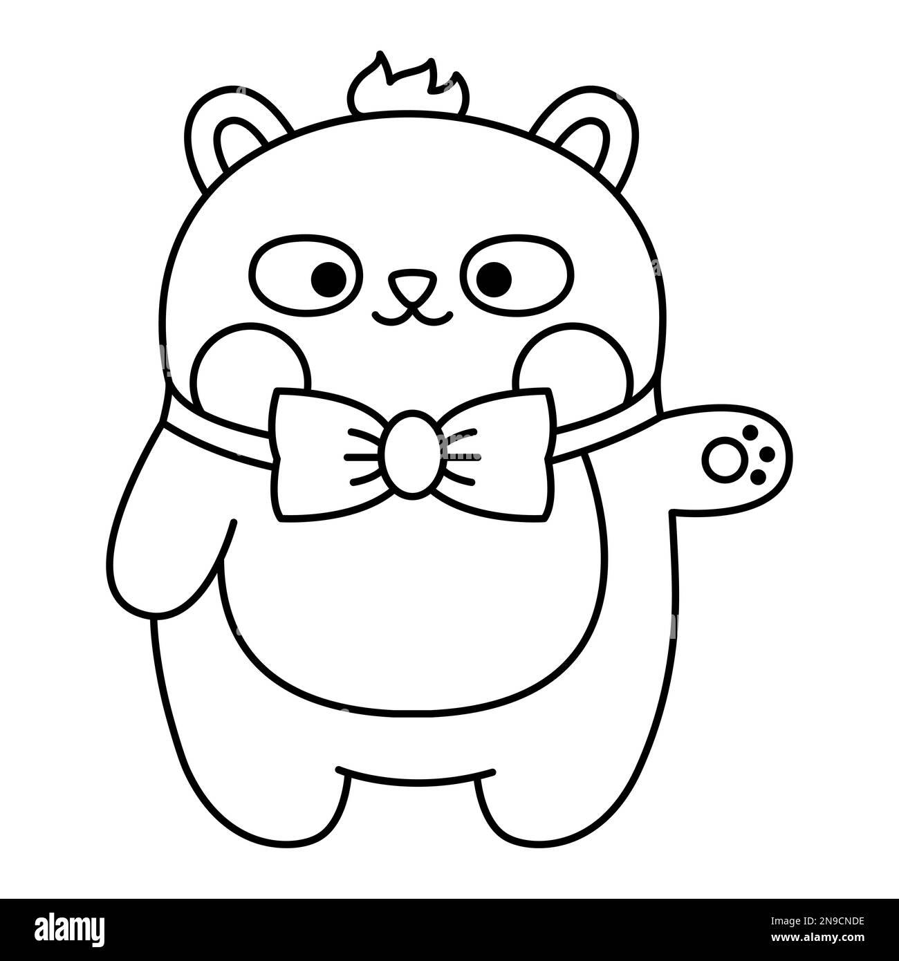 Cute clipart panda illustration and for coloring page cartoon clip art panda with balloon vector illustration of an animal for stickers baby shower stock vector image art