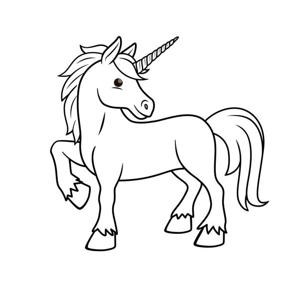 Unicorn coloring pages stock photos pictures royalty