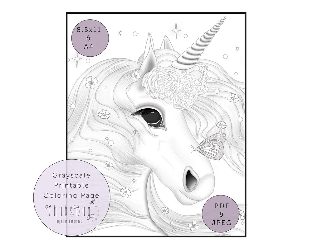 Printable unicorn coloring page
