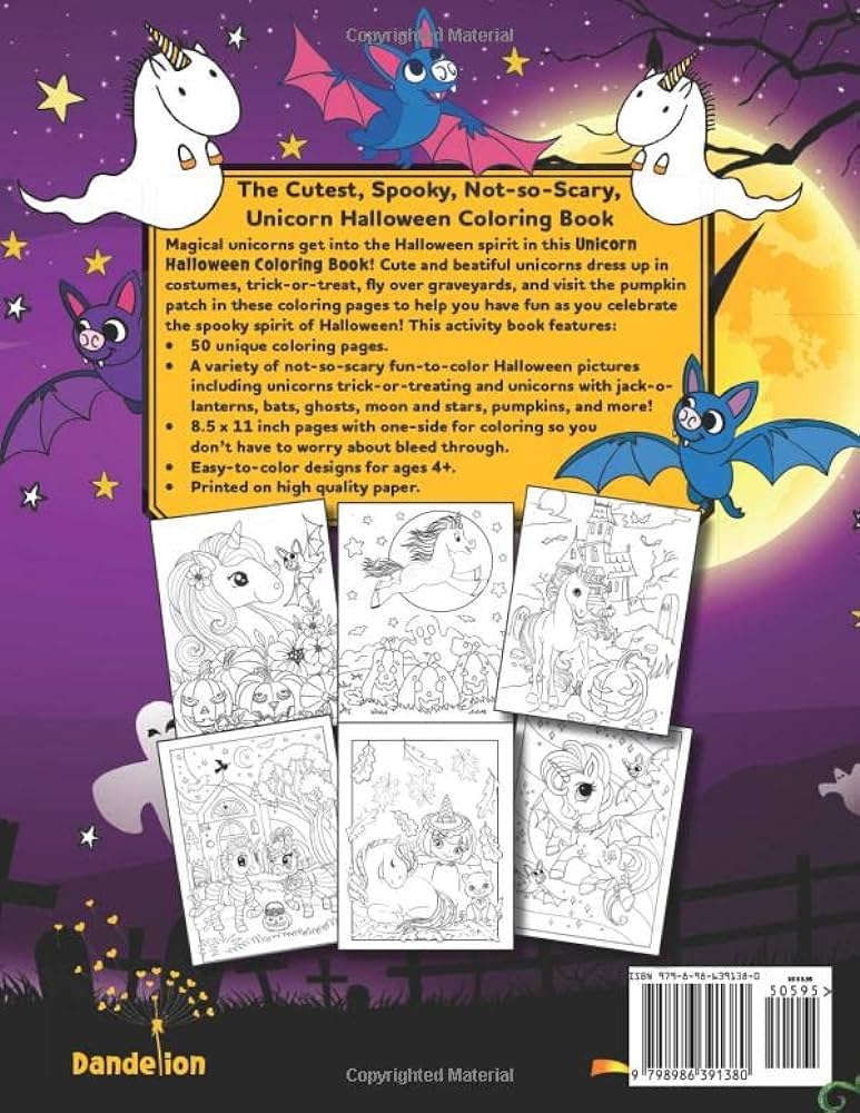 Unirn halloween loring book by books dandelion