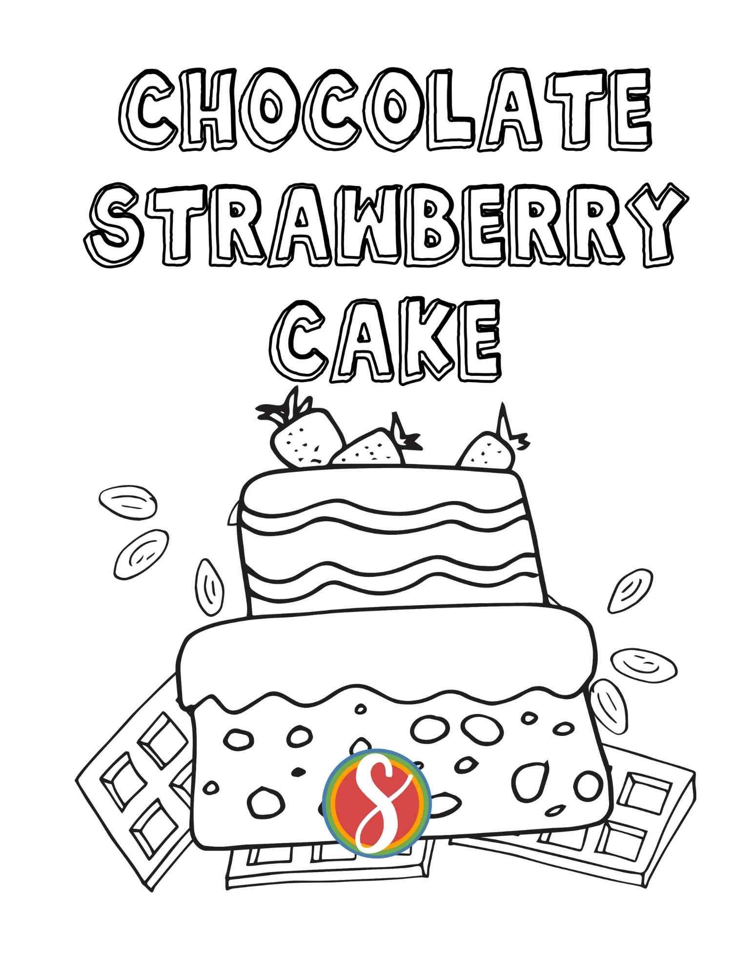 Free cake coloring pages â stevie doodles