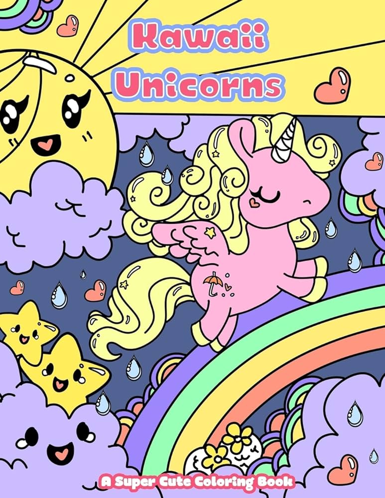 Kawaii unicorns a super cute coloring book kawaii manga and anime coloring books for adults teens and tweens coloring books mindful tumbagahan jean books