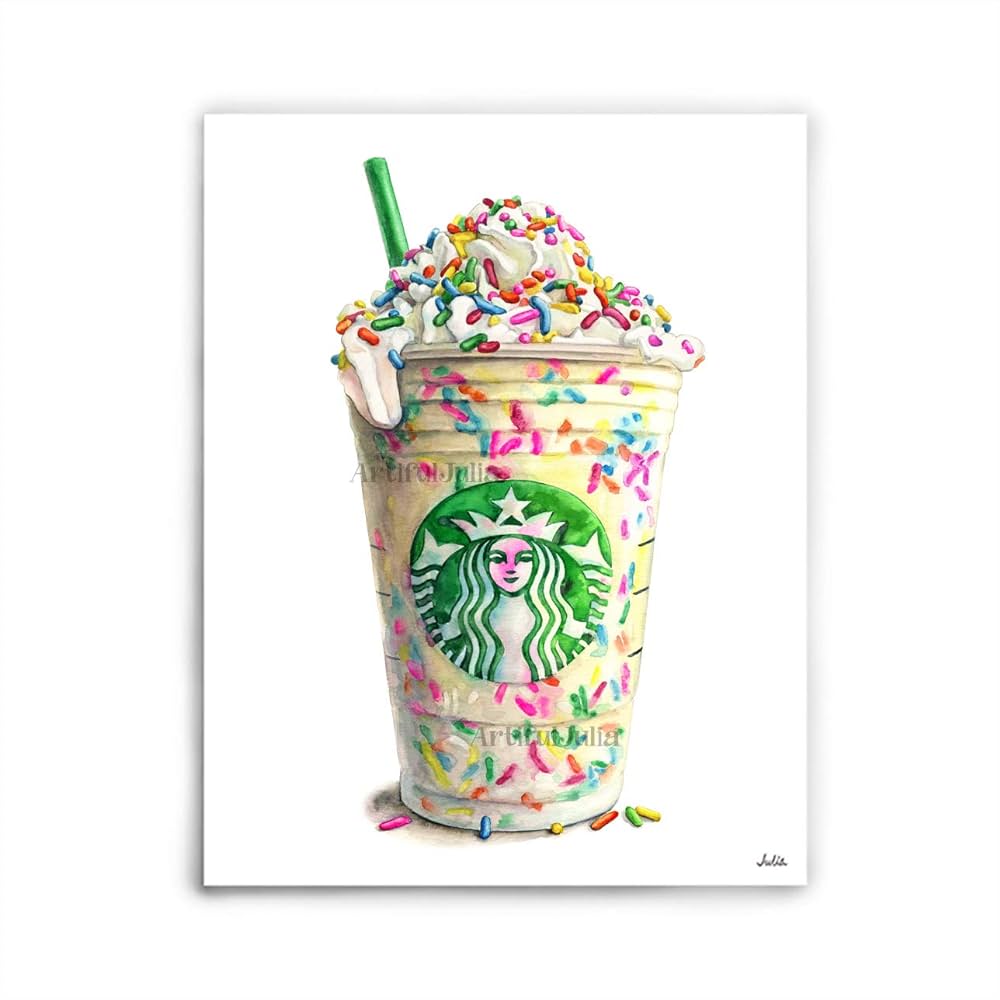 Starbucks sprinkle drink of watercolor painting