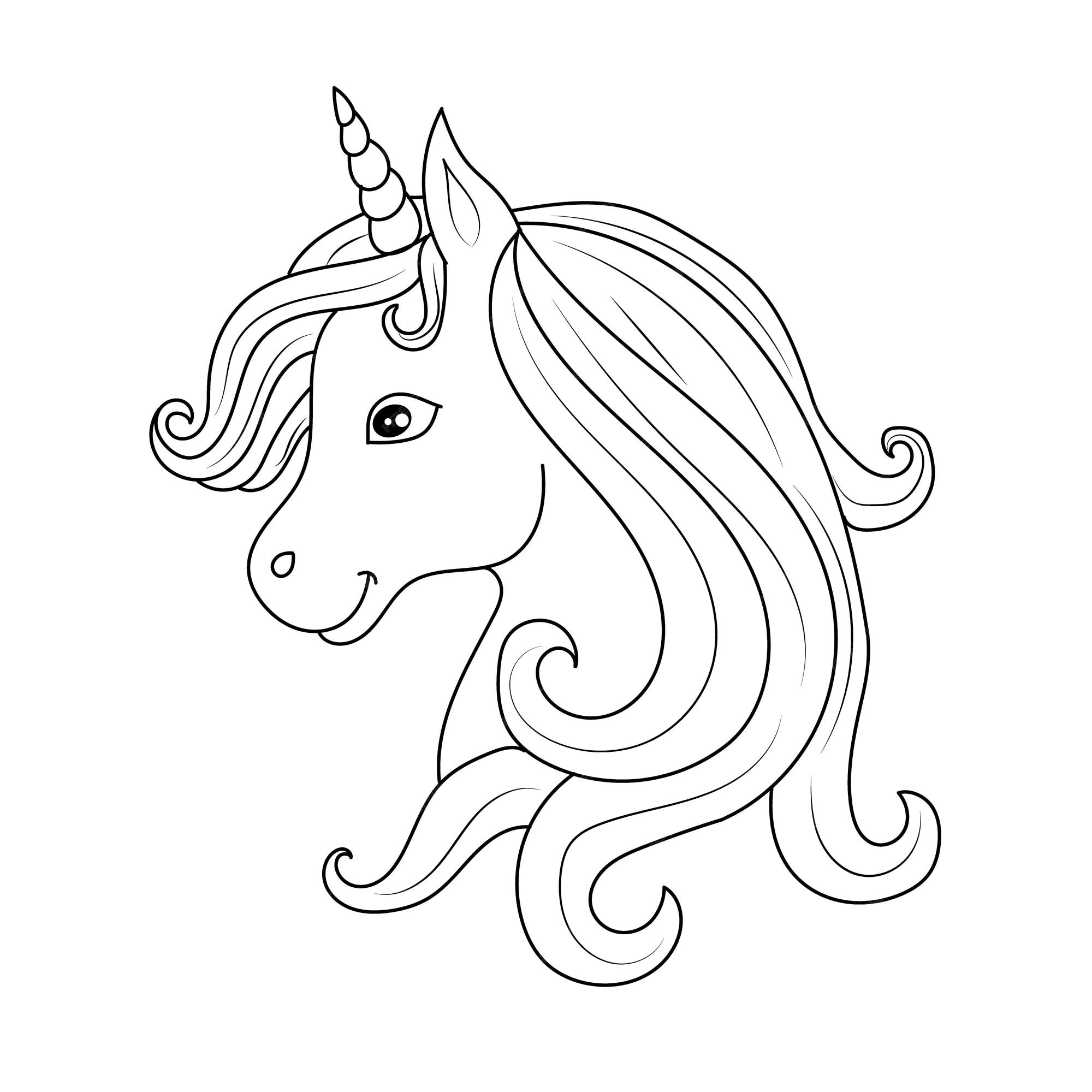 Premium vector unicorn kids coloring page vector blank printable design for children to fill in free vector