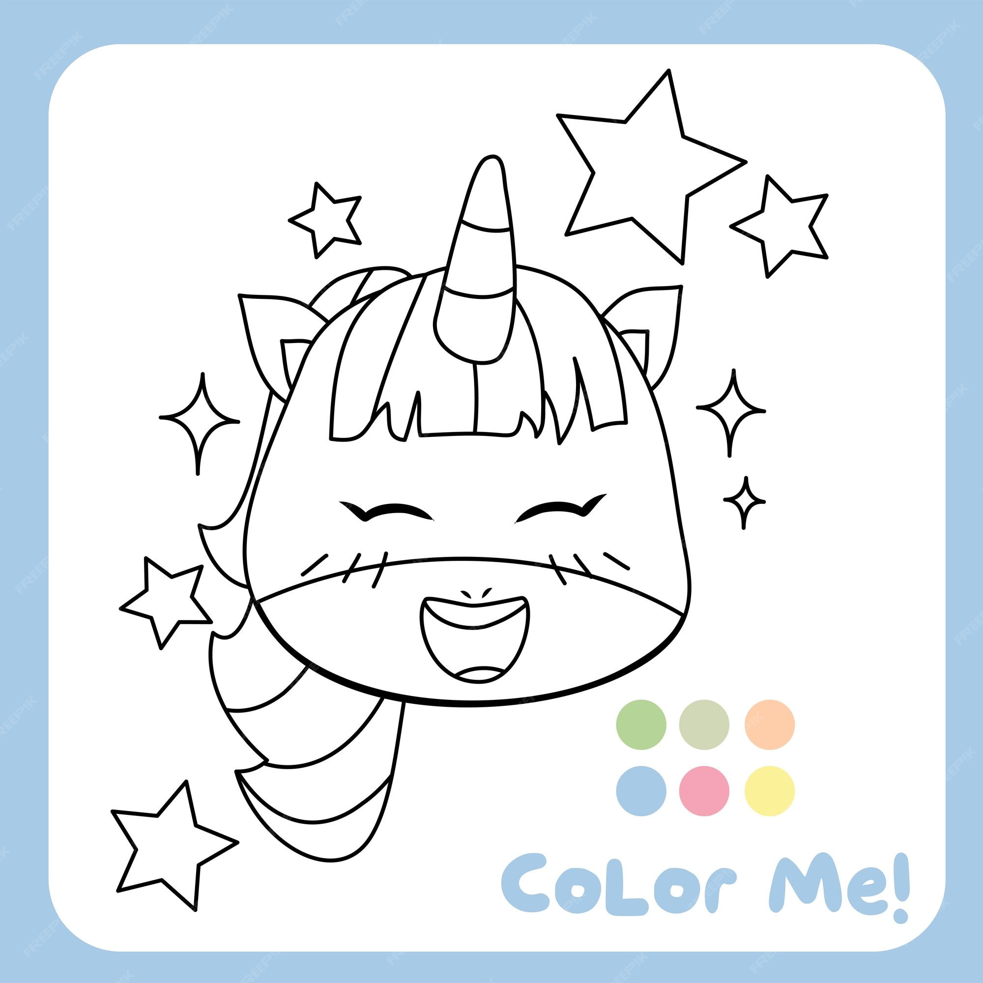 Premium vector coloring unicorn worksheet for children educational printable worksheet motor skills for children