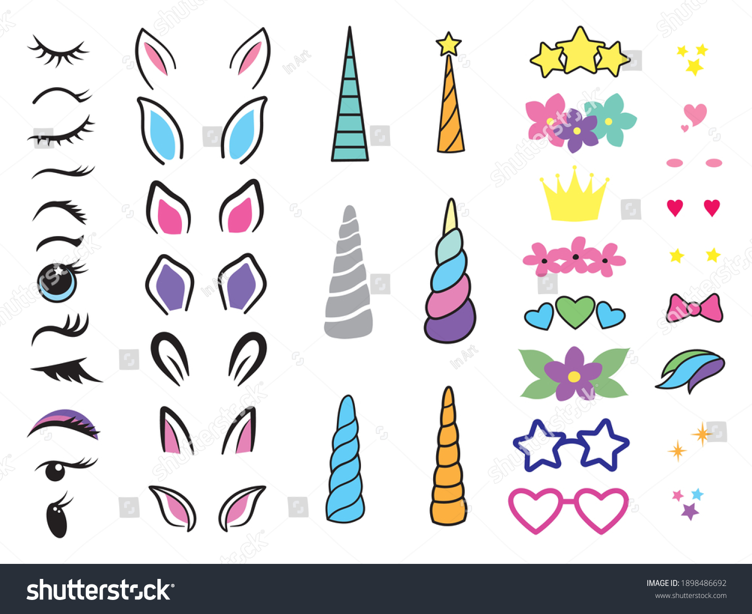 Unicorn face floral images stock photos d objects vectors