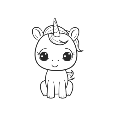 Easy unicorn outline png transparent images free download vector files
