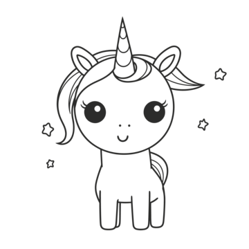 Easy unicorn outline png transparent images free download vector files