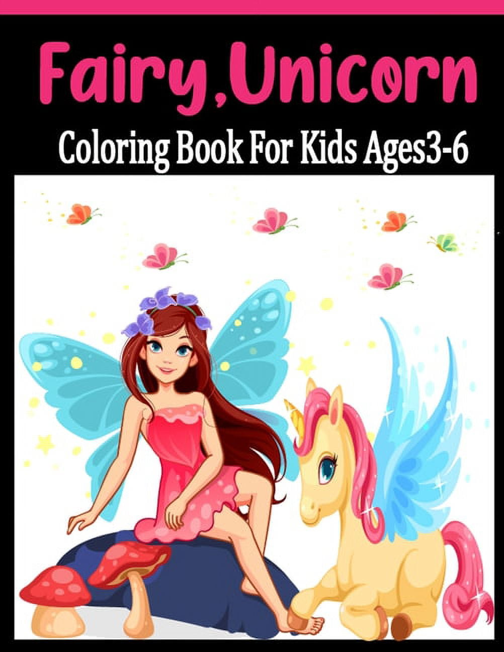 Fairy unicorn coloring book for kids ages