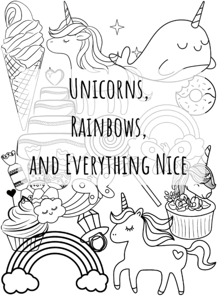 Unirns rainbows and everything nice loring book unirn loring rainbows loring sweet treats loring loring book for kids narwhal loring book merritt samantha books
