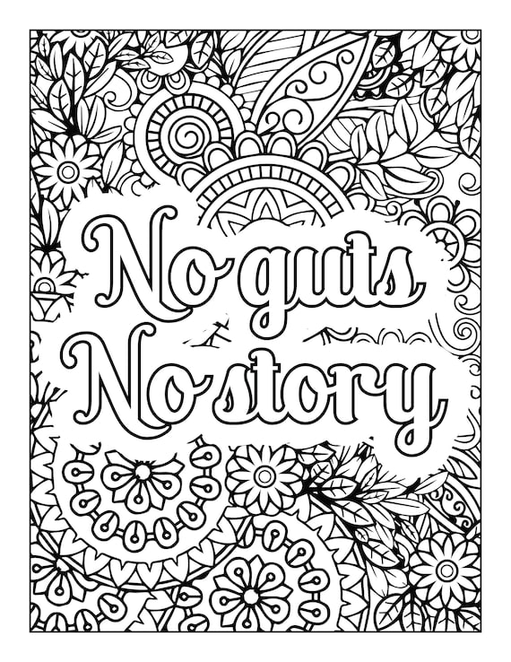 Inspirational quotes printable coloring pages digital download coloring book pages adult coloring print from home instant download