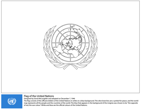 Flag of the united nations coloring page free printable coloring pages