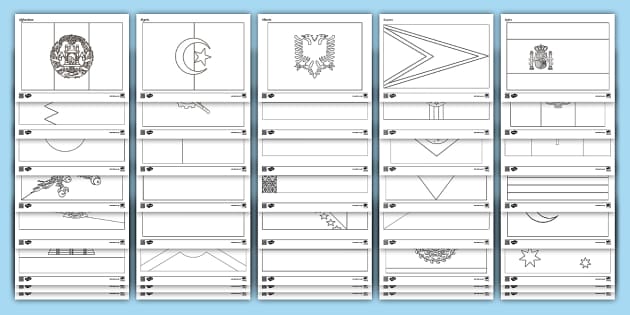 United nations coloring flags of asia