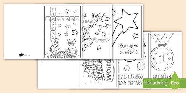 International day of friendship colouring cards