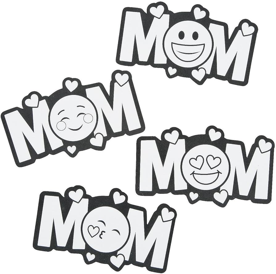 Color your own emoji mom magnets dz