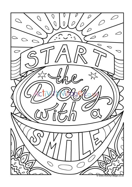 Start the day with a smile louring page