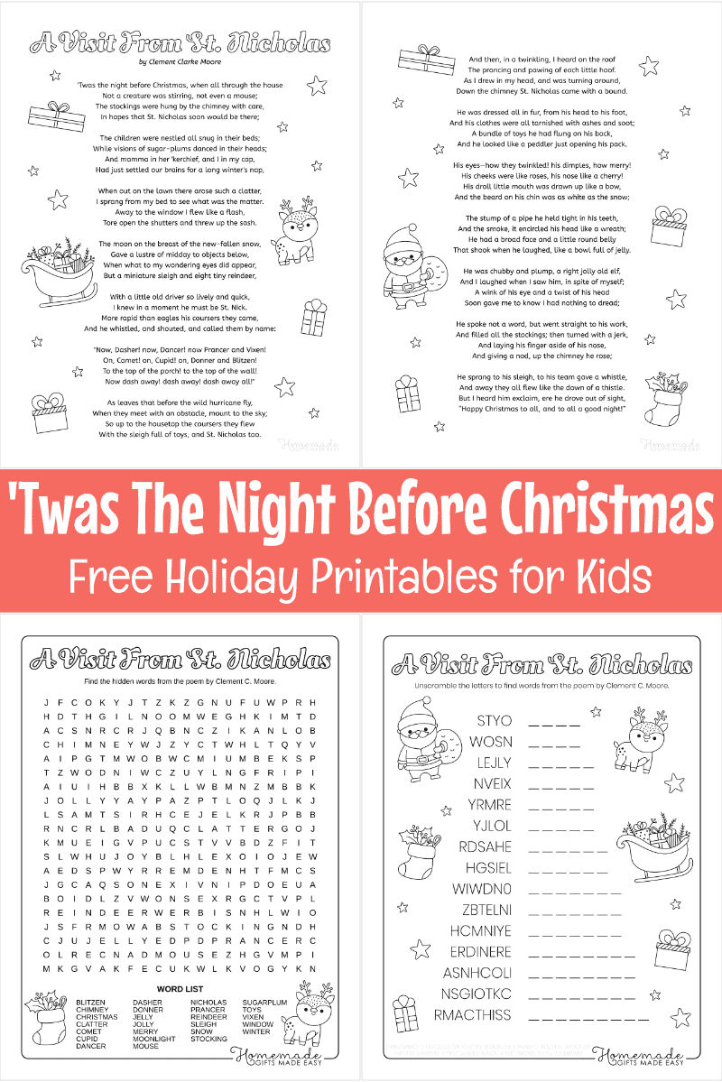 Free printable christmas word scramble puzzles for kids