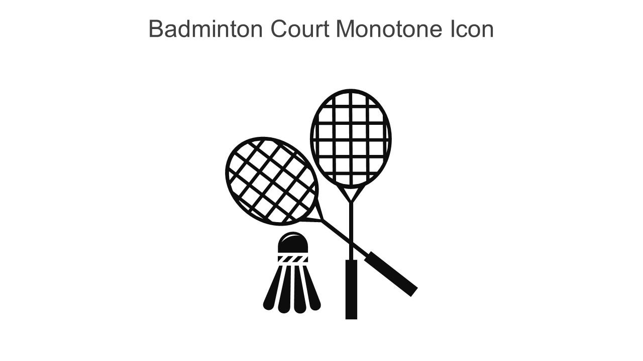 Badminton court monotone icon in powerpoint pptx png and editable eps format
