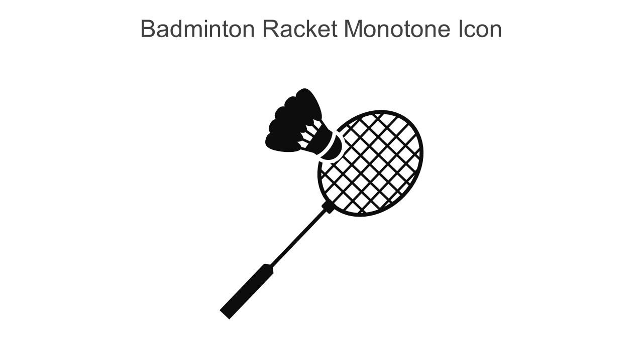 Badminton racket monotone icon in powerpoint pptx png and editable eps format