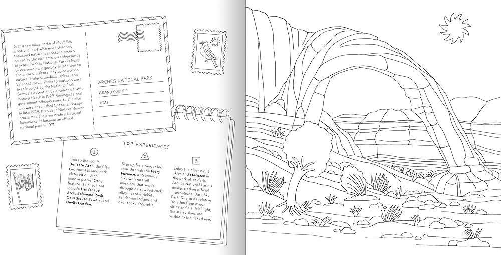 Road trip coloring book color your way to national parks landmarks and roadside attractions a coloring book potter gift carey lea books