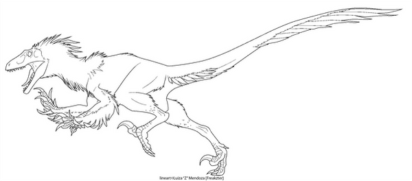 Utahraptor lines by freakzter
