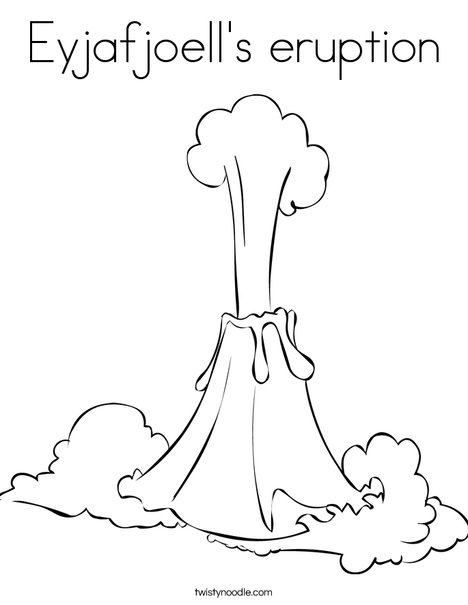 Eyjafjoells eruption coloring page