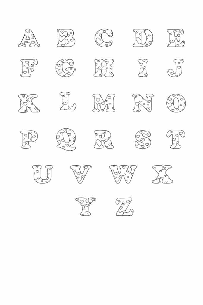 Free printable valentine bubble letters bubble letters alphabet