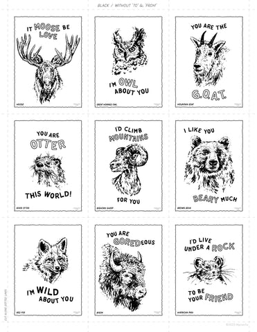 Free printable wildlife valentines and coloring pages â