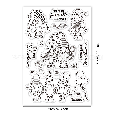Wholesale globleland valentines day clear stamps cute fairy gnome silicone clear stamp transparent stamp seals for cards making diy scrapbooking photo journal album decoration