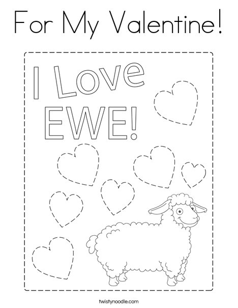 For my valentine coloring page
