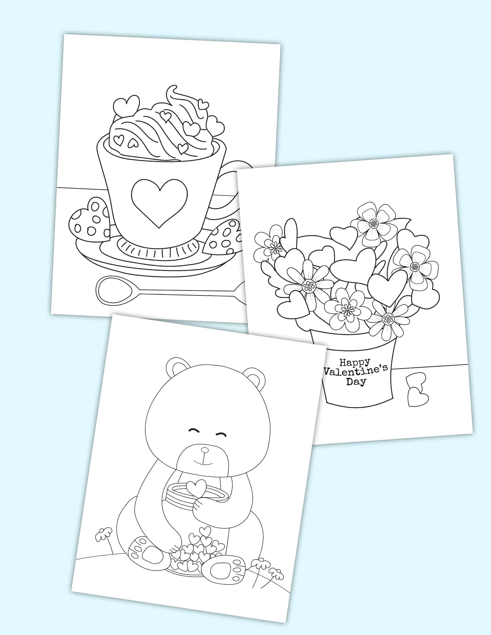 Free printable valentines day coloring pages