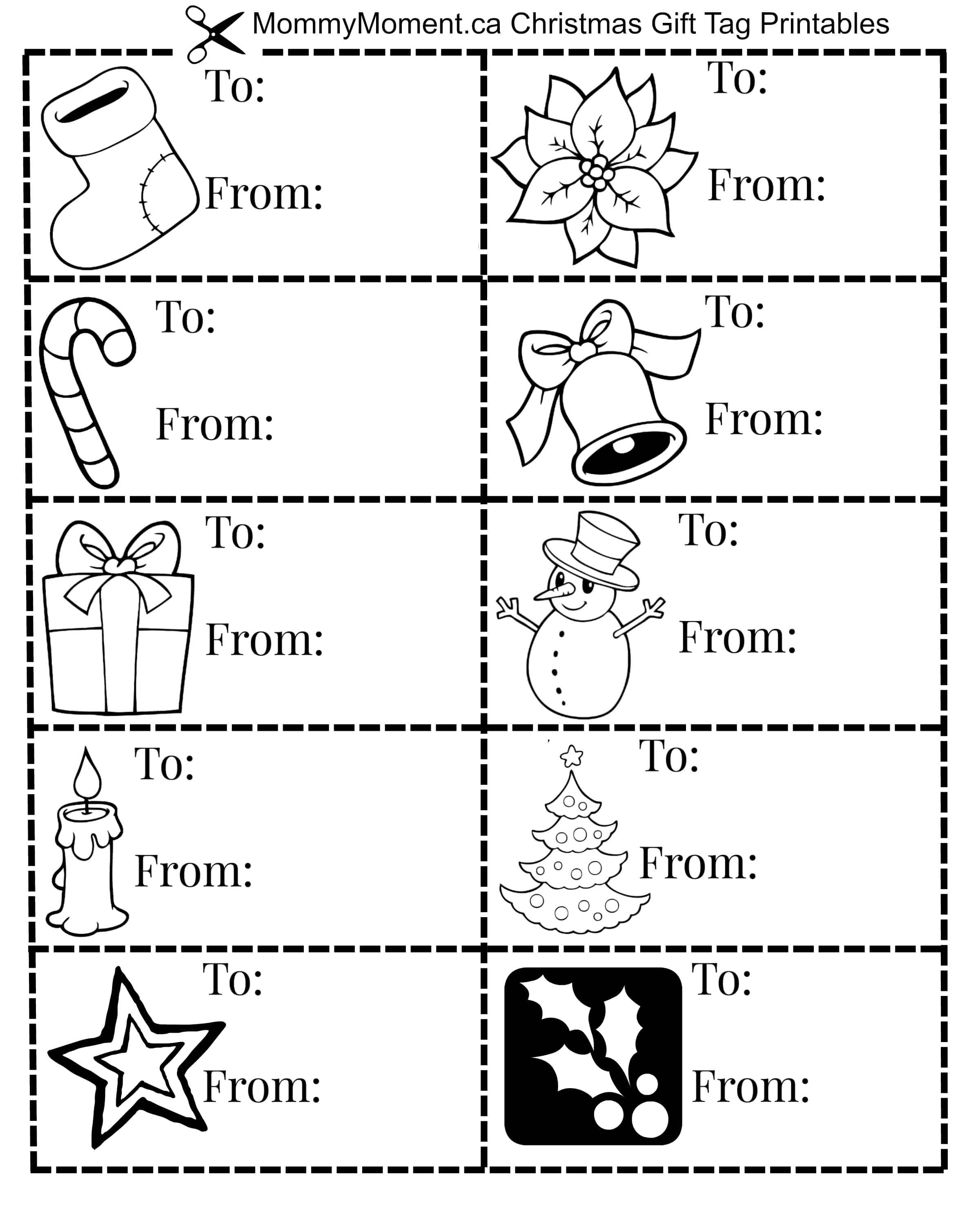 Christmas gift tag printables