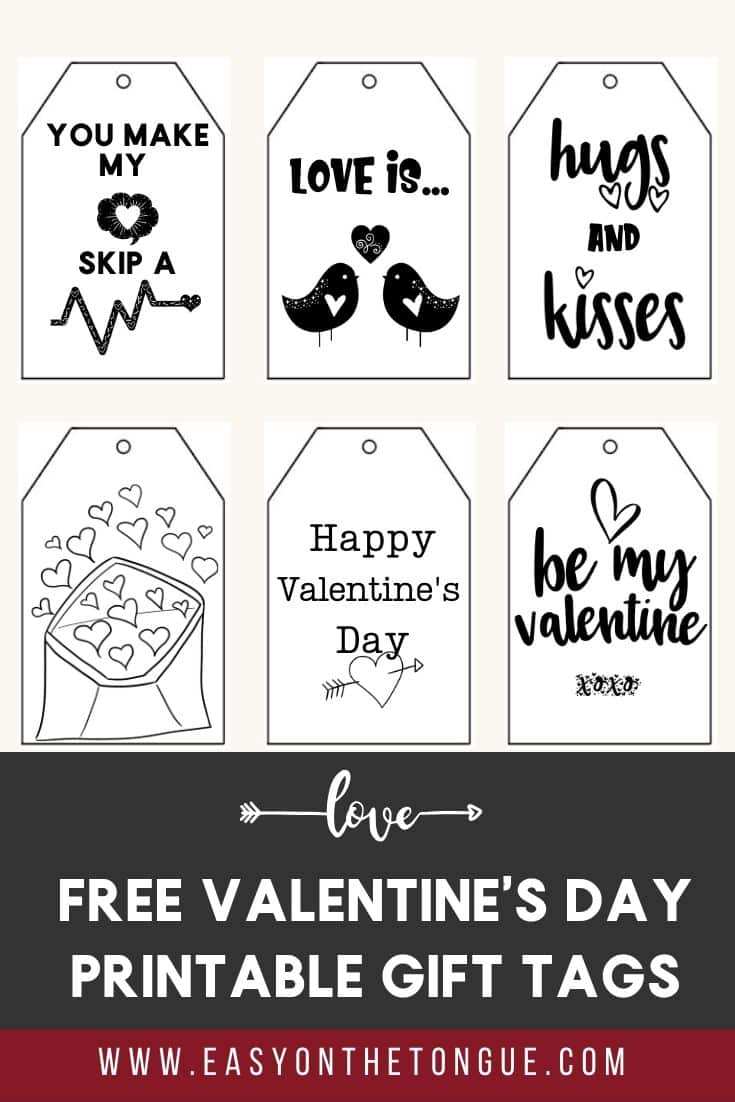 Free printable valentines gift tags
