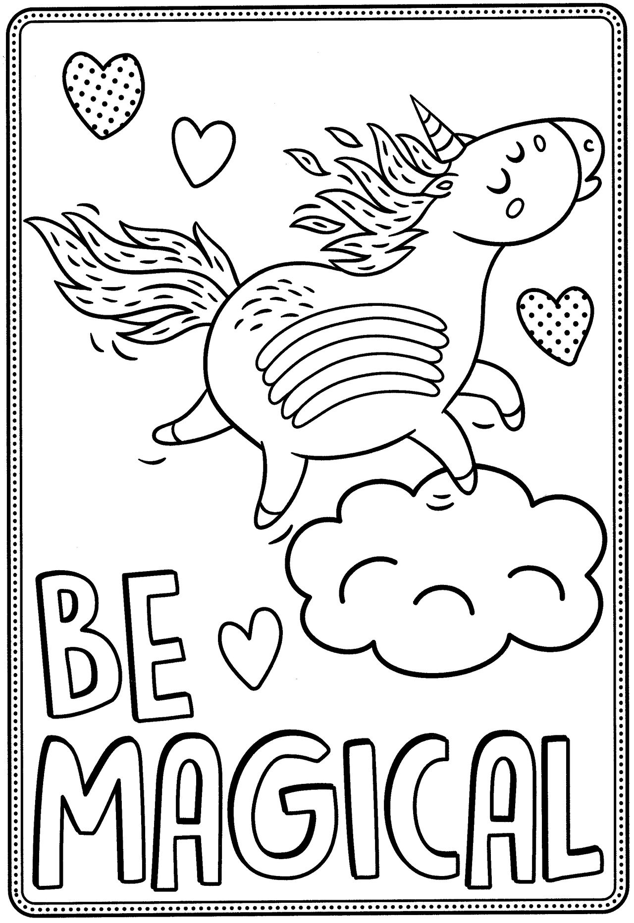 Unicorn coloring page by magnificent