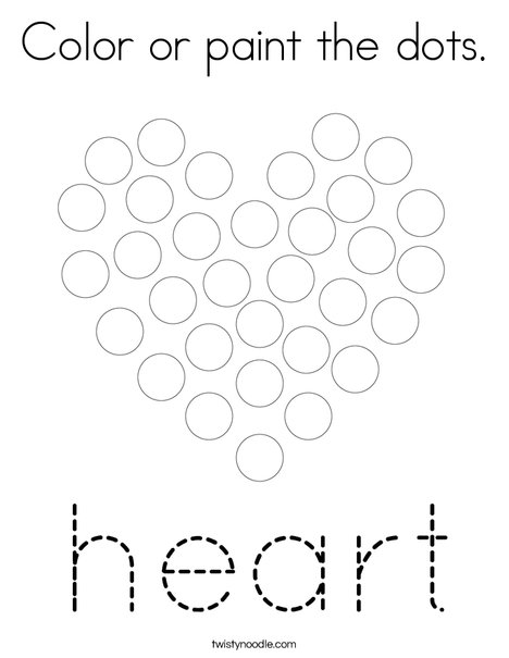 Color or paint the dots coloring page