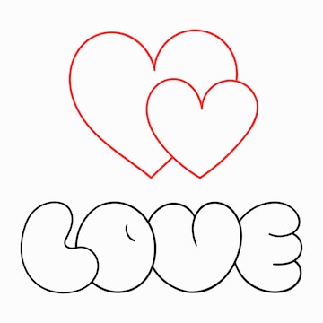 Schriftzug liebe und herz