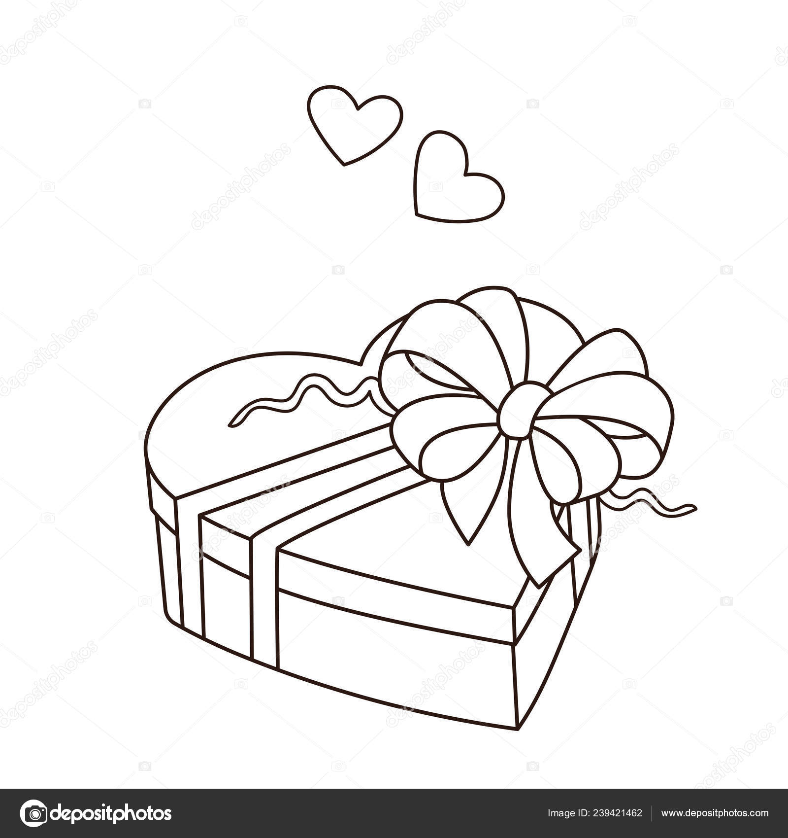 Malvorlage umriss des geschenks geburtstag valentinstag malbuch fãr kinder stock