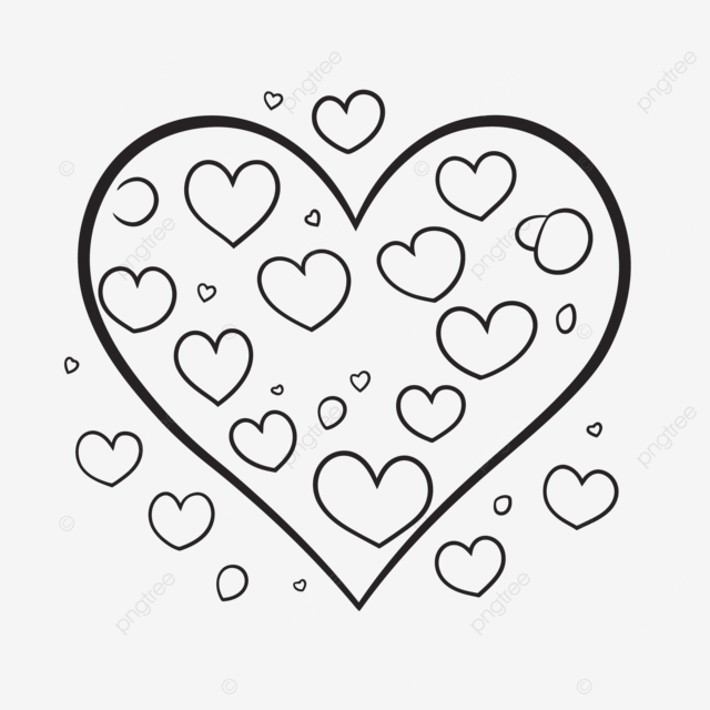 Valentinstag malseite herzen auf weiãem hintergrund umrisszeichnung vektor herzbilr zeichnen herz bilr umriss herz bilr skizze png und vektor zum kostenlosen download