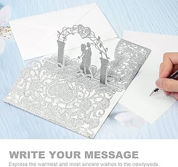 Vicloon pop up hochzeitskarte karte zum valentinstag hochzeitskarte d mit umschlag hochzeitskarte glãckwunsch fãr hochzeitstag verlobung beichtehochzeitsglãckwãnschesilber bãrobedarf schreibwaren