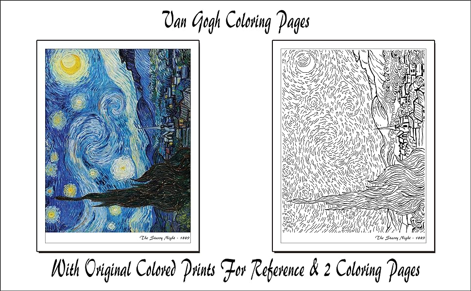 Vincent van gogh famous paintings coloring book â volume classics to color with original paintings provided for reference coloring pages for