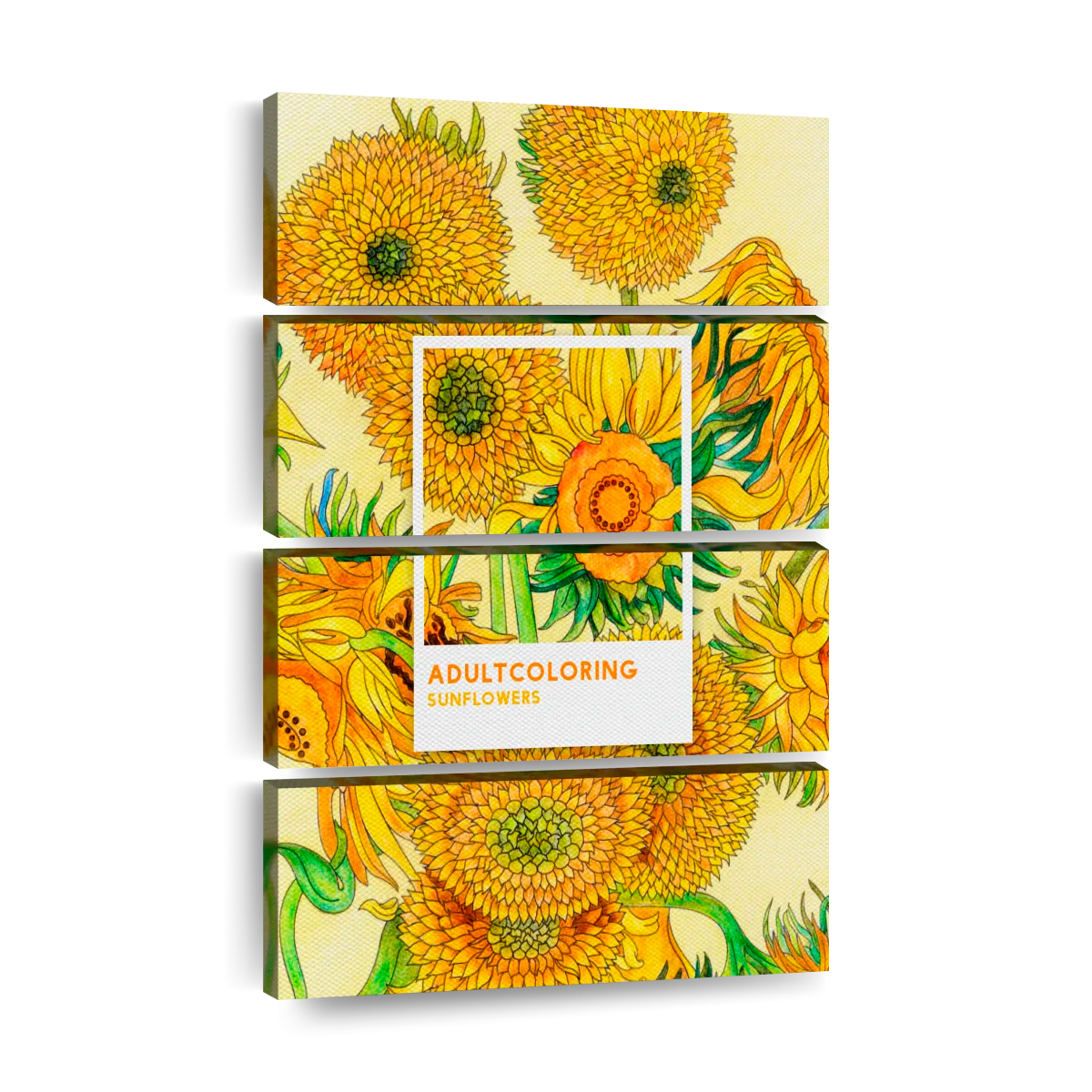 Coloring book sunflowers art canvas prints frames posters