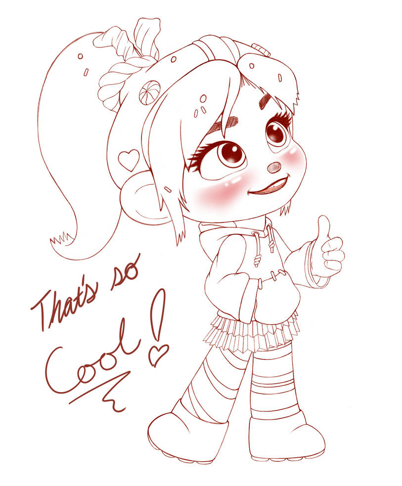 Vanellope and a friend wip by artistsncoffeeshops on