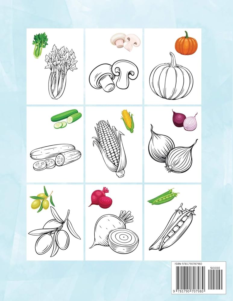 Vegetable loring book a kids loring book with easy and understandable loring pages for toddler kids ages pages have a lor example sirius octopus books