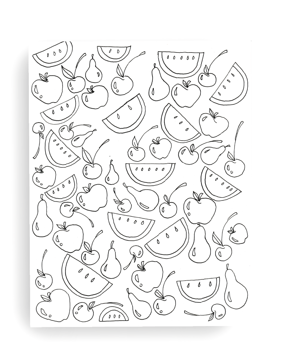 Fruit cocktail coloring pages â teal notes