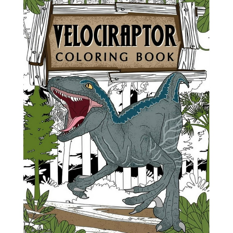 Velociraptor coloring book dinosaur coloring pages coloring books for adults stress relief activity book paperback
